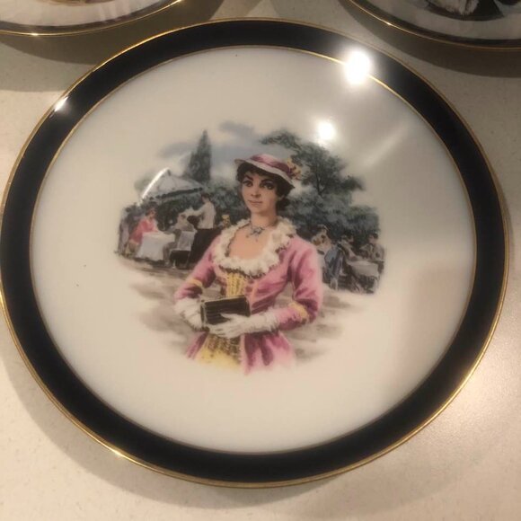 VTG 90s Bavaria Germany Heinrich & Co H&Co Selb Porcelain Portrait Bowls / Set 3 - Picture 2 of 8